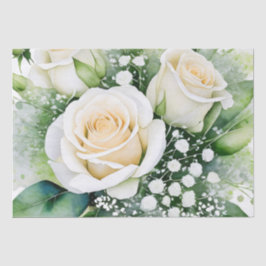 Papel De Seda Cumpleaños Bliss White Rose
