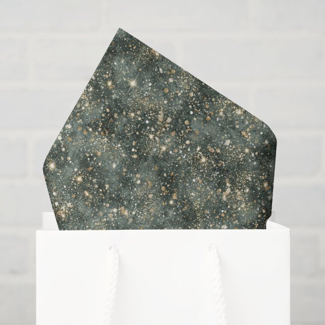 Papel De Seda Cumpleaños Brillo Verde Oro (Bolsa de regalo)
