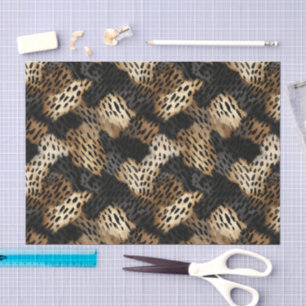 Papel De Seda Cumpleaños con estampado de animal leopardo crema 
