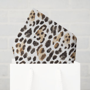 Papel De Seda Cumpleaños con estampado de leopardo marrón crema