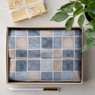 Papel De Seda Cumpleaños con mezclilla azul de crema falsa