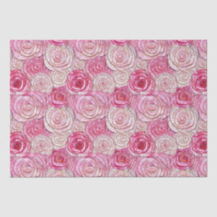 Papel De Seda Cumpleaños con Patrón de Mosaico de Rosa Rosa Eleg
