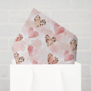 Papel De Seda Cumpleaños Corazones de Vaquera Crema Rosa Occiden