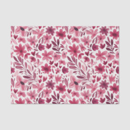 Papel De Seda Cumpleaños Corazones Flores Rosa Rojo Femenina Cre
