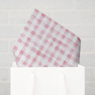 Papel De Seda Cumpleaños Cuadros Rayas Rosa Femenino Blanco