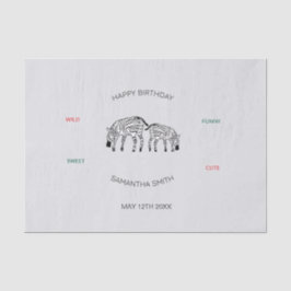 Papel De Seda Cumpleaños, Curta y feliz Cebras Kenianas