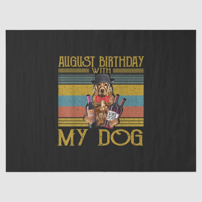 Papel De Seda Cumpleaños De Agosto Con Mi Perro Irlandés Setter  (Anverso)