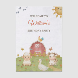 Papel De Seda Cumpleaños de animales de granja en acuarela adora