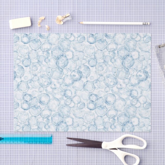 Papel De Seda Cumpleaños de Burbujas Azules (Artesanía)