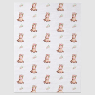 Papel De Seda Cumpleaños de caballo floral rosa lindo