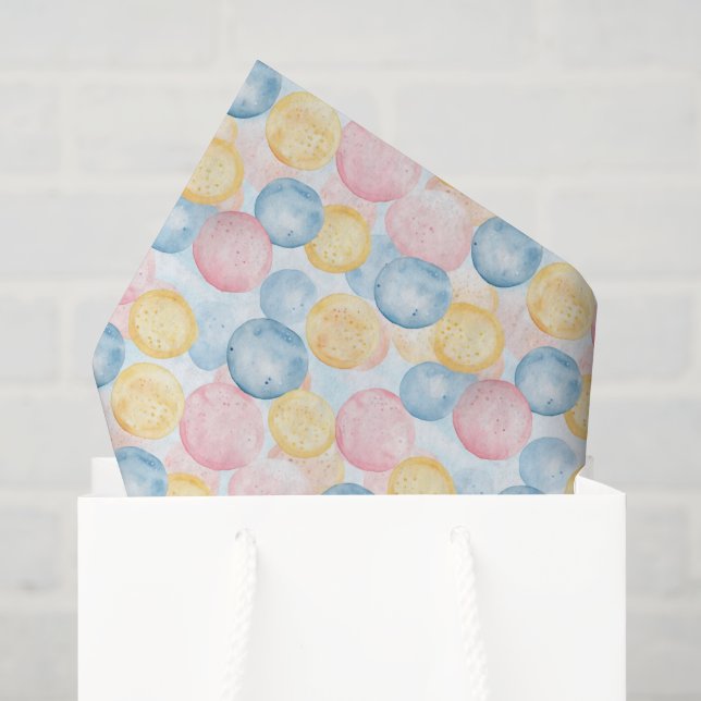 Papel De Seda Cumpleaños de chicle rosa azul amarillo (Bolsa de regalo)