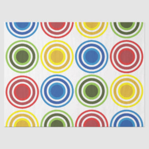 Papel De Seda Cumpleaños de Círculos Concéntricos Coloridos