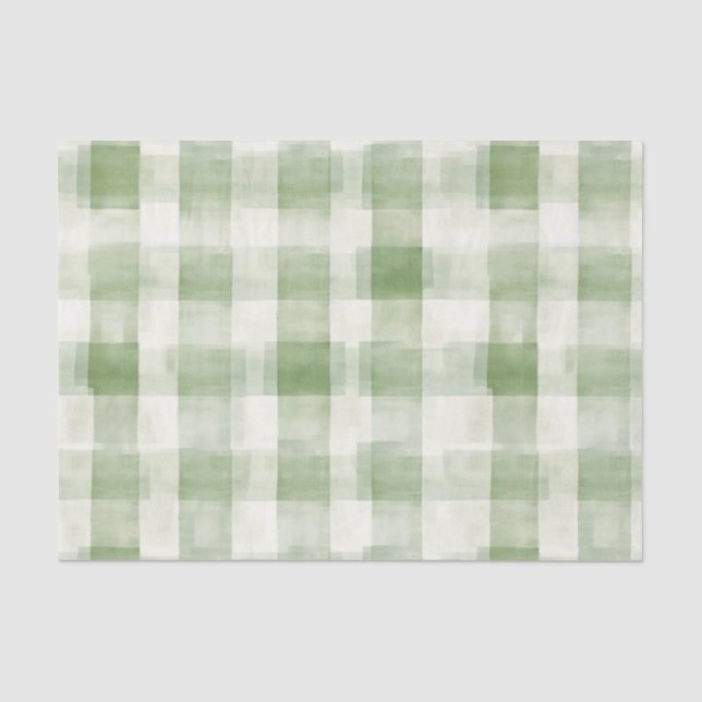 Papel De Seda Cumpleaños de Cuadros Verdes Crema de Granja (Anverso)