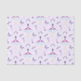 Papel De Seda Cumpleaños de dinosaurio rosa y púrpura lindo para
