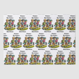 Papel De Seda Cumpleaños de Disk Golf Boy personalizado