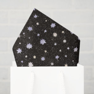 Papel De Seda Cumpleaños de Estrellas Moradas Negras