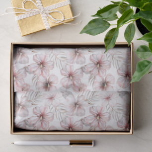 Papel De Seda Cumpleaños de Flores de Hibisco Rosado
