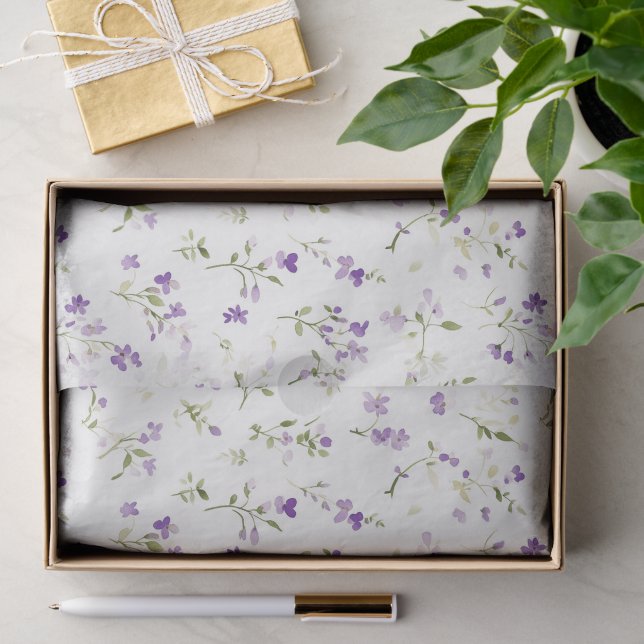 Papel De Seda Cumpleaños de Flores de Lavanda Bonitas (Regalo )