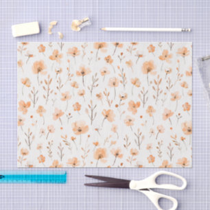 Papel De Seda Cumpleaños de Flores de Melocotón