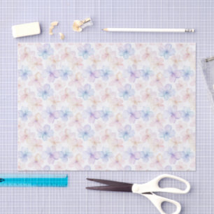 Papel De Seda Cumpleaños de flores femeninas rosa azul púrpura