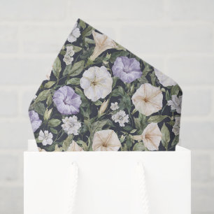 Papel De Seda Cumpleaños de flores rosadas crema lavanda púrpura
