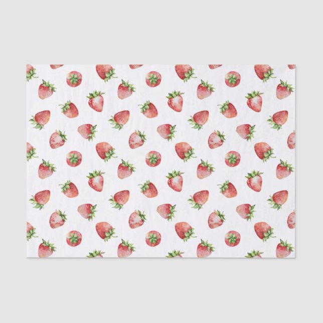 Papel De Seda Cumpleaños de fresa (Anverso)