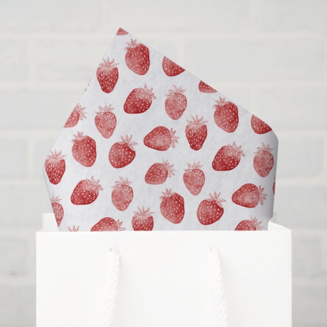 Papel De Seda Cumpleaños de Fresas Rojas (Bolsa de regalo)