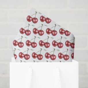 Papel De Seda Cumpleaños de Frutas de Cerezas Rojas