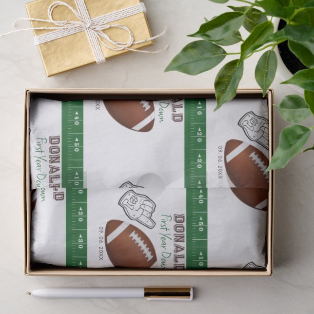 Papel De Seda Cumpleaños de Fútbol de Primer Año Down (Regalo )