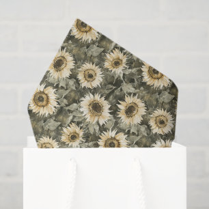 Papel De Seda Cumpleaños de girasoles amarillos verdes