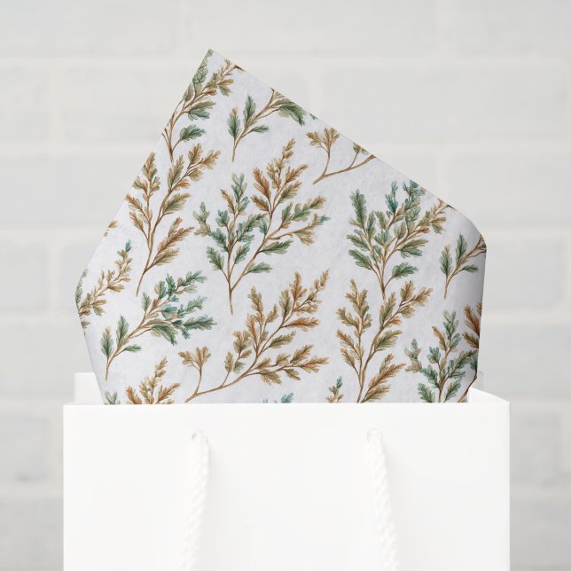 Papel De Seda Cumpleaños de Hojas Marrones Verdes (Bolsa de regalo)
