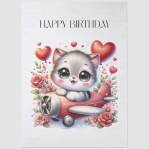 Papel De Seda Cumpleaños de Kitten Pilot