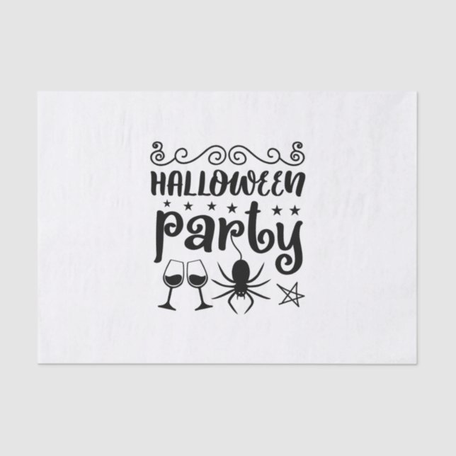 Papel De Seda Cumpleaños de la Fiesta de Halloween (Anverso)
