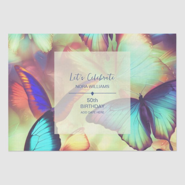 Papel De Seda Cumpleaños de la mariposa (Anverso)