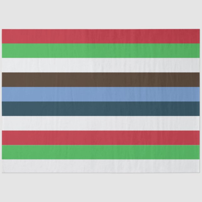 Papel De Seda Cumpleaños de las franjas coloridas (Anverso)