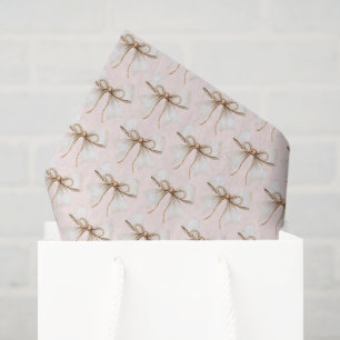 Papel De Seda Cumpleaños de lazo de crema rosa