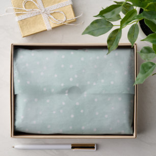 Papel De Seda Cumpleaños de lunares blancos menta femenina
