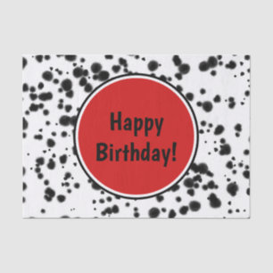 Papel De Seda Cumpleaños de lunares dálmatas negros blancos rojo