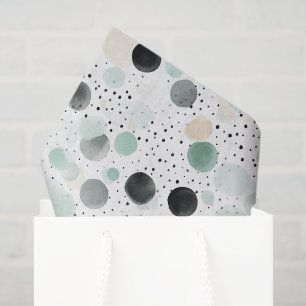 Papel De Seda Cumpleaños de lunares de crema negra menta caprich