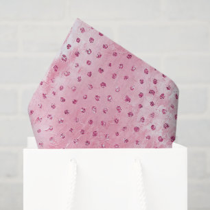 Papel De Seda Cumpleaños de lunares rosados con brillo