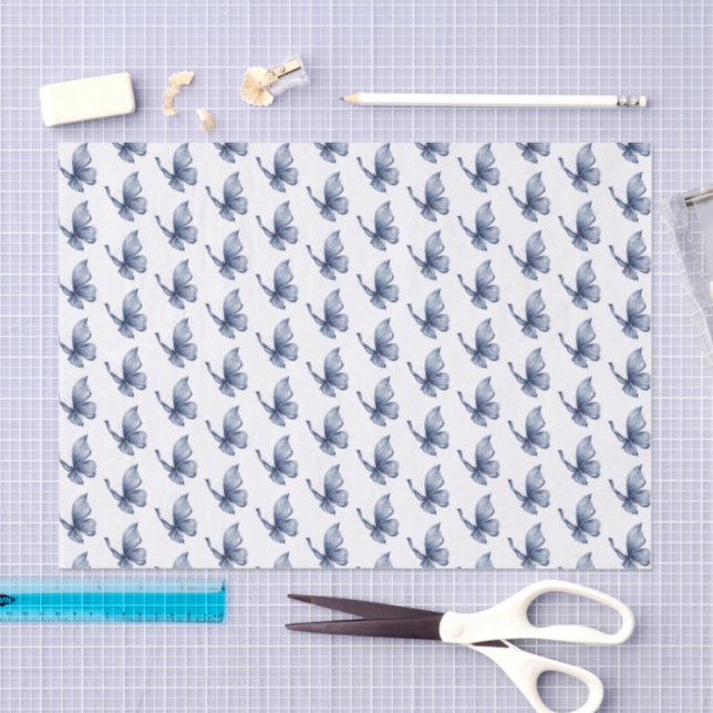 Papel De Seda Cumpleaños de Mariposas Azules Lindas (Artesanía)