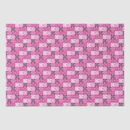 Papel De Seda Cumpleaños de patrón geométrico rosa y negro