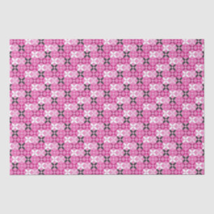 Papel De Seda Cumpleaños de patrón geométrico rosa y negro