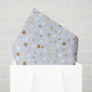 Papel De Seda Cumpleaños de puntos azules blancos marrones