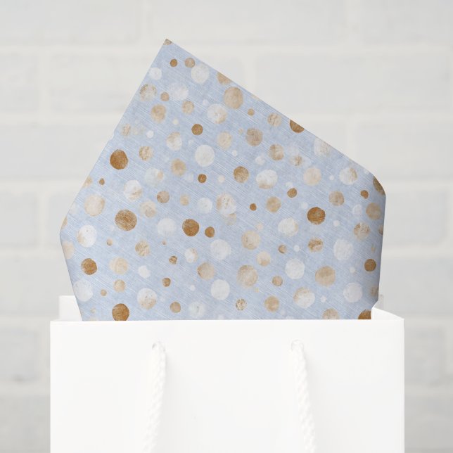 Papel De Seda Cumpleaños de puntos azules blancos marrones (Bolsa de regalo)