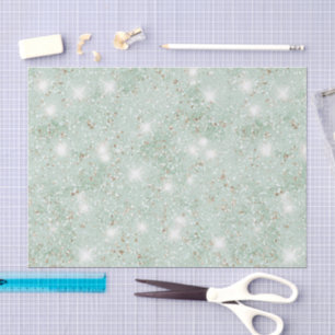 Papel De Seda Cumpleaños de purpurina falsa verde menta