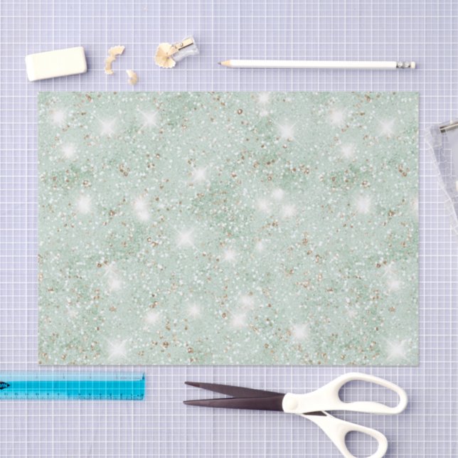 Papel De Seda Cumpleaños de purpurina falsa verde menta (Artesanía)