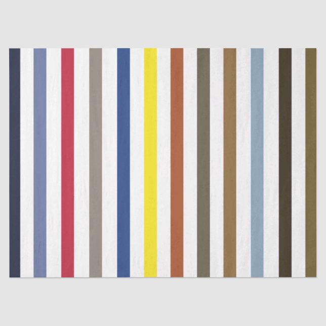 Papel De Seda Cumpleaños de Rayas Coloridas de Verano (Anverso)