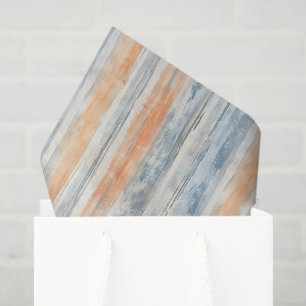 Papel De Seda Cumpleaños de rayas de crema de melocotón azul