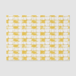 Papel De Seda Cumpleaños de rayas de cuadros blancos amarillos